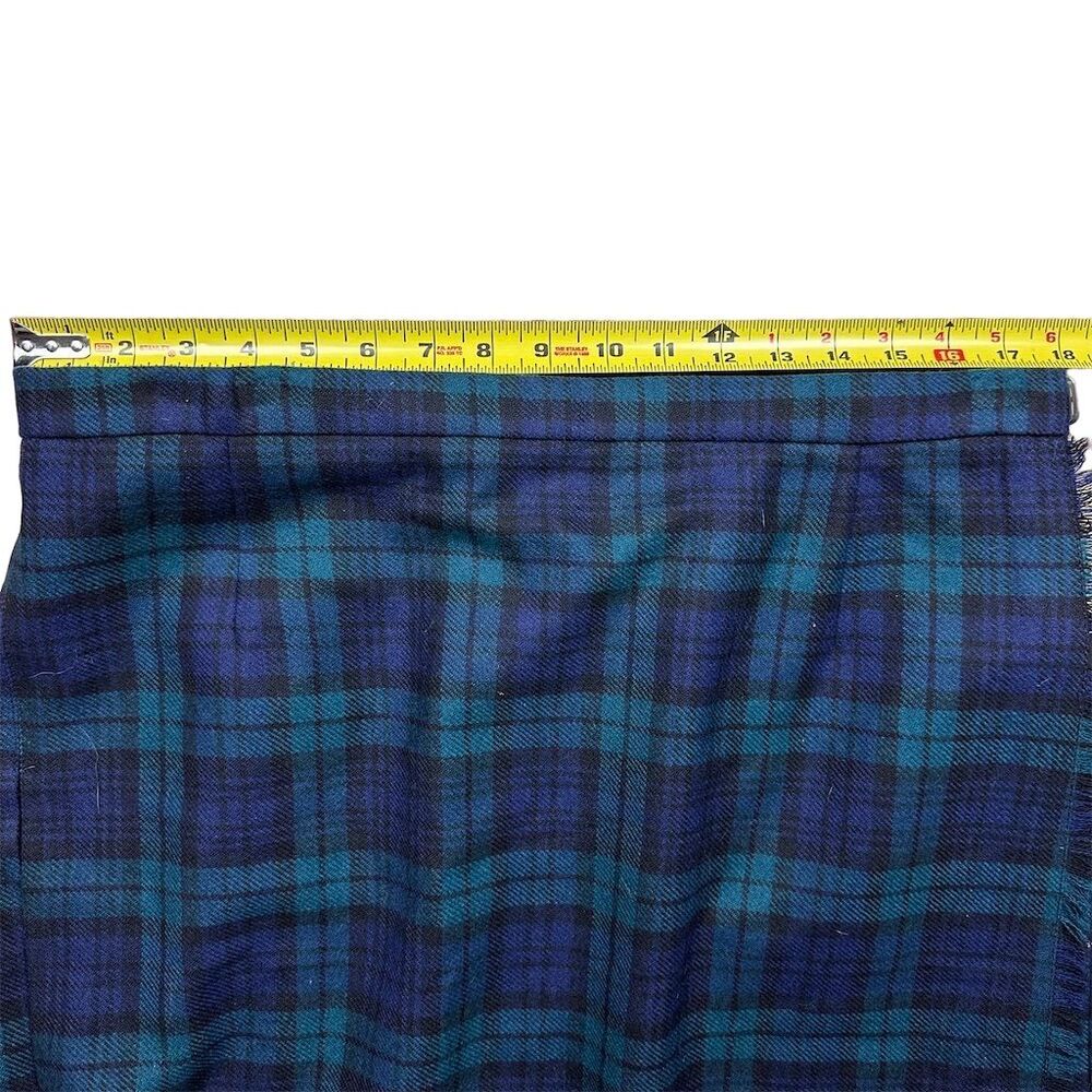 PRICE DROPPED! Blue and Green Plaid A-Line Skirt - Picture 4 of 8